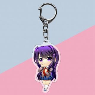 Doki Doki Literature Club Keychain Cosplay Acrylic Keyring Sayori Yuri Natsuki Monika Key Chain (4)
