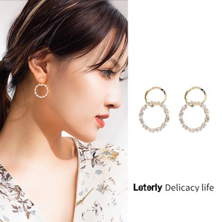 「Leterly」Korean version of the simple personality pearl earrings temperament wild earrings A972