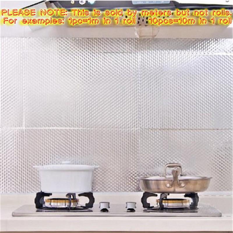 1m Aluminum Foil Waterproof Wallpaper for Kitchen Sticker (9)