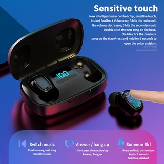 TWS Bluetooth Wireless Earphones Waterproof Sport Touch Control Music Earbuds Intelligent Noise Redu