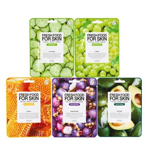 Farmskin Fresh Food Salad For Skin Beauty Facial Sheet Mask Moisturizing 5 Sheets Set