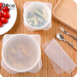 【Ready Stock】 Reusable Silicone Stretch Fresh Food Cover Cling Storage Wrap Cling Film 【Doom】