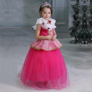 [NNJXD]Kids Girl Baby Princess Pink Dress Fancy Cosplay Halloween Costumes