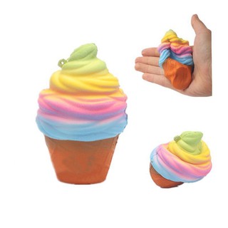 Squishy Slow Rising Jumbo Cartoon Rainbow Ice Cream Toy