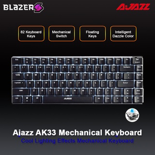 ☽✈Ajazz AK33 Gaming Mechanical Keyboard 82 Keys Wired Keyboard Blue / Black Switch Blue White RGB Ba