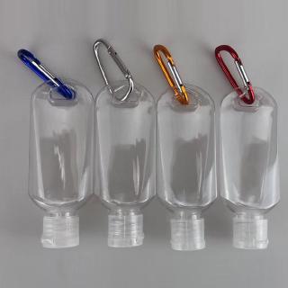 30ML/50ML Empty Alcohol Refillable Bottle with Key Ring Hook Clear Transparent Plastic Hand Sanitizer Bottle for Travel