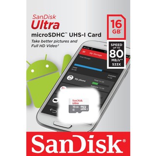 Sandisk Ultra SDSQUNS-016G Micro SD SDHC 16GB