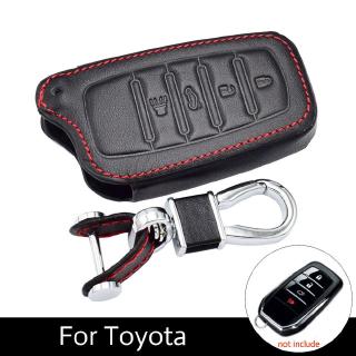 4 Buttons Leather Key Cover Cases For Toyota Miral Fortuner Rav4 Highlander Crown Smart Key