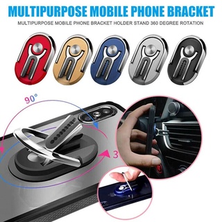 2 In 1 Universal Multipurpose Mobile Phone Bracket Holder 360 Degree Finger Ring Car Phone Stand