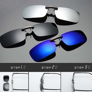 Polarized Sunglasses Unisex Clip On Flip Up UV400 Driving Rectangle Sunglasses