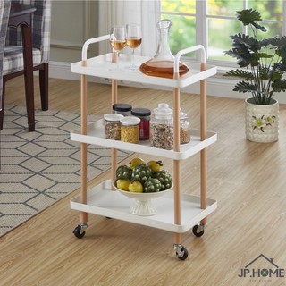 Nordic Utility 3-Tier Floor Kitchen Trolley Cart for Dinning Room Bathroom