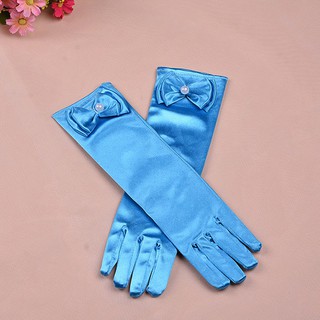 Long Style Satin Kids Girls Gloves for Party Wedding Gloves (8)