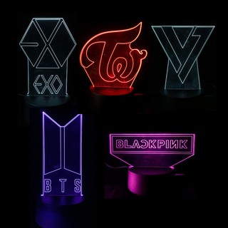 BTS BLACKPINK EXO TWICE SEVENTEEN KPOP GROUP 3D NEON NIGHT LAMP