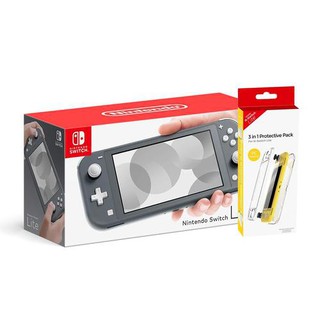 NINTENDO SWITCH LITE GRAY + DOBE 3 IN 1 PROTECTIVE PACK PC MATERIAL [TNS-19170] BUNDLE