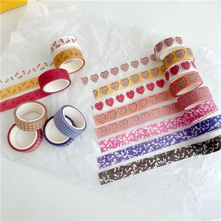 Lolo 5M New Korean Washi Tape Milk Pattern Checkered Love Tulip Scrapbook Journal Decorative Material Tape Sticker