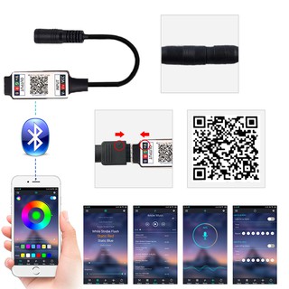 Mini Bluetooth-compatible RGB Controller DC 5V-24V 6A for 3528 5050 Music LED Strip Light Wireless Smart Phone Controller (5)