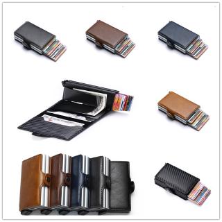Double Boxes Aluminum Automatic ID Credit Card Wallet Card Holder RFID Money Clip