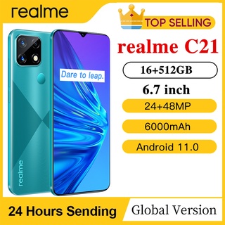 Realme C21 Cellphone 16GB+512GB Smartphone Cheap Mobile 5G Phone 6.7inch drop Screen 6000mAh