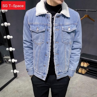 ❁Men Denim Winter Jackets Fleece Warm Jean Jackets High Quality Male Cotton Slim Fit Denim Coats Cla