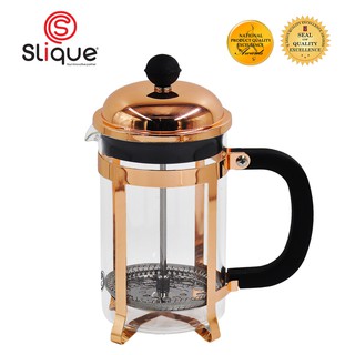 SLIQUE French Coffee Press 600ml | Borocilicate Glass Copper
