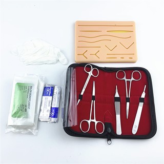 Surgical Suture Training Kit Skin Operate Suture Practice Model Training Pad Needle Scissors Tool Ki