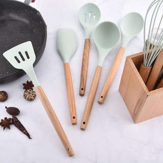 9pcs/set Non-Stick Silicone Cooking Utensils Kitchen Gadgets Spatula Spoon Tools For Baking