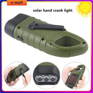 Hand-crank flashlight Solar rechargeable flashlight LED generator flashlight Portable outdoor