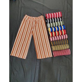 WB04 Fits Small to Large - Square Pants / Cullotes Stripes Print Garterized