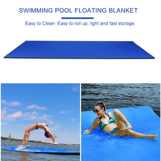 【hju】Floating Water Pad Mat Tear-resistant 2-layer XPE Roll-up Floating Island for Pool Lake Ocean (1)