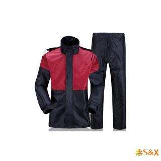 Cod PVC coated nylon raincoat waterproof motorcycle split raincoat rainwear pants suit outdoor set