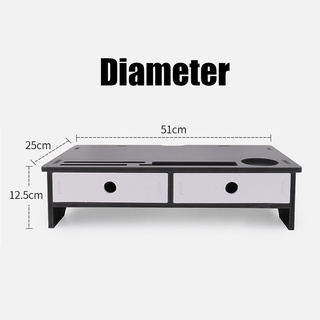 3901 Monitor Stand Riser with Drawer - Desk Shelf Organizer Keyboard Storage Black (6)