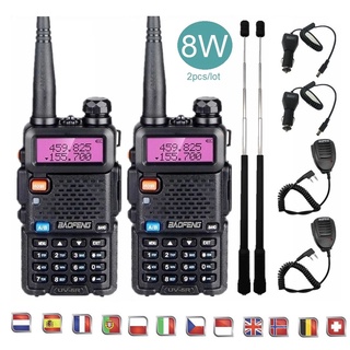 2PCS Baofeng UV-5R 8W Walkie Talkie BF-UV5R Two Way CB Radio Station VHF UHF Ham Radio hf Transceive