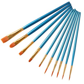 【COD】 10Pcs/Set Watercolor Gouache Paint Brushes Different Shape Round Pointed Tip (1)