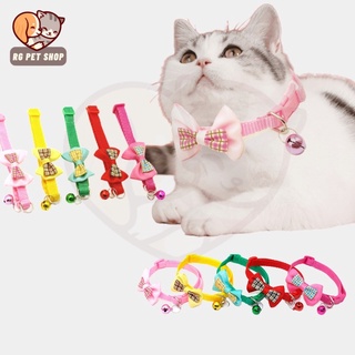 【Ready Stock】✢Bowknot Cat Collar with Bells Necklace Buckle Adjustable Small Dog Puppy Kitten Collar