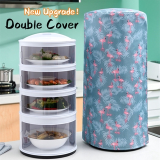 Double insulation Food cover Storage Transparent Stackable Food Insulation Cover Dustproof for Home Kitchen Refrigerator Insulation Dish Cover Meal Food Cover 食物罩厨房储存
