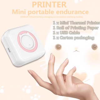 Mini Portable Thermal Printer Paper Photo Pocket Thermal Printer Bluetooth Printers (1)