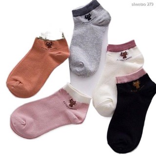 ▨♚10pairs/Pack Socks Korean Cute Cat Breathable Iconic Ankle Socks Cotton Trendy Style