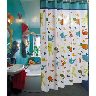 Cod! Wholesale! Waterproof shower curtain with hooks 170*180cm bathroom curtain