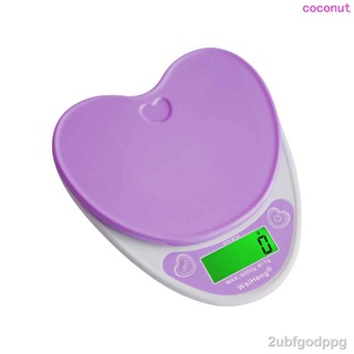 ❈►♀WH-B18L 5kg/1g Lovely Heart Shaped Digital Kitchen Scales LCD Food Electronic Scales Cooking Diet