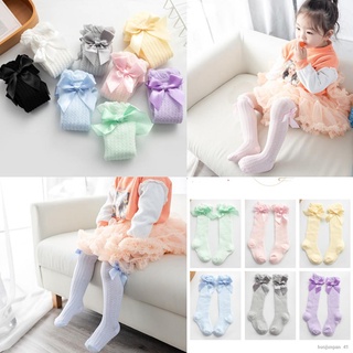 ▦✸Kids Toddlers Girls Bow Knee High Long Cotton Lace Baby Socks Anti-mosquito Breathable Socks