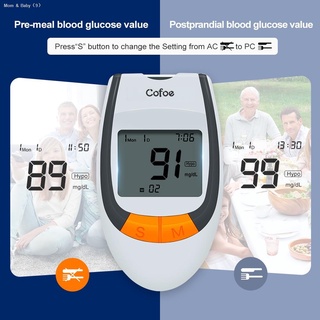 ❣▽♝Cofoe Blood Glucose Meter Diabetes Monitor Glucometer Blood Sugar Tester+Digital Blood Pressure M
