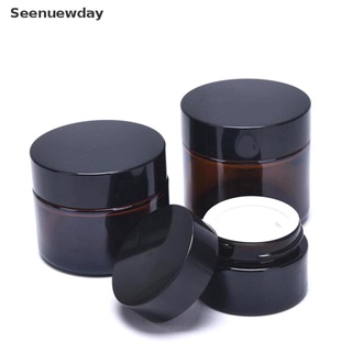 [See] Glass Brown Cosmetic Cream Refillable Empty Bottle Lipstick Sample Container Jar