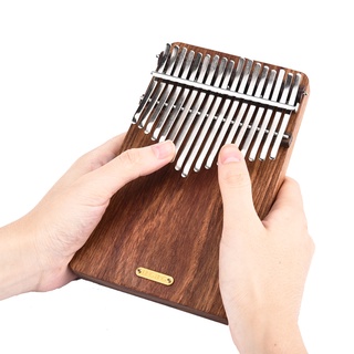 ✽LINGTING K17P Kalimba 17-keys Portable Thumb Piano Mbira Sanza Solid Wood Material+Storage Bag Carr