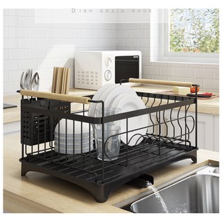 Dish Rack Bowl Holder Stainless Steel Kitchen Sink Drying Shelf Cutlery Drainer Dish