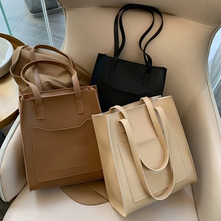 PU Leather Casual Tote Bag Vintage Luxury Handbag for Women 2021 Designer Fashion Shoulder Bag