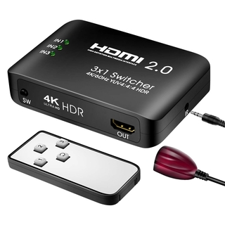2.0 HD Switcher 3x1 4K/60Hz with IR remote HDMI switch 3input 1output HDCP2.2 18Gbps