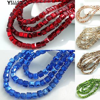 Zhao 100 Pcs Cube Crystal Rhinestone Loose Spacer 4mm Beads DIY Findings (1)