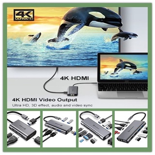 USB C Hub Adapter Type C Hub USB C to HDMI/PD/USB SD Card Adapter 4-in-1 6-in-1 9-in-1 11-in-1 USB-C to Card Reader Super speed USB 3.0