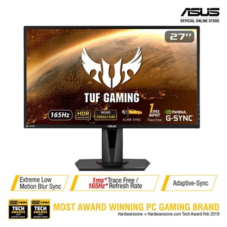 ASUS TUF Gaming VG27AQ HDR Gaming Monitor – 27 inch WQHD (2560x1440), IPS, 165Hz (above 144Hz), Extr