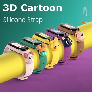 3D Cartoon Silicone Straps Xiaomi Mi Band 6 Mi Band 5 Watch Band Strap Mi Band 4 Mi Band 3